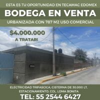 Bodega 787m2 TECAMAC ESTADO DE MEXICO